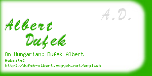 albert dufek business card